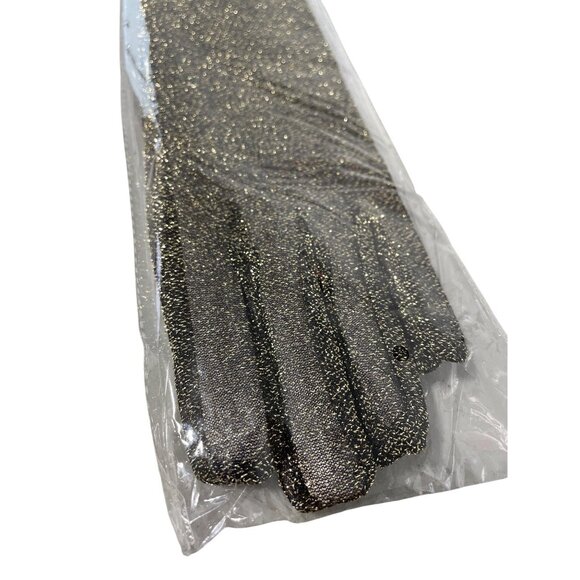 JHats Metallic Glove One Size 16 Inch Black Gold Sparkling Costume Halloween NEW - Picture 2 of 6